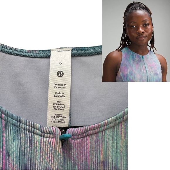 Lululemon [NWT - Size 6] Everlux Tennis Dress 6" with shorties in Pixel Multi - Picture 6 of 9